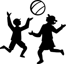 Graphic of kids playing volleyball